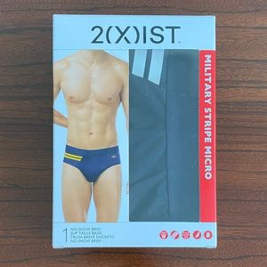 2(x)ist Military Stripe No Show Brief - black small